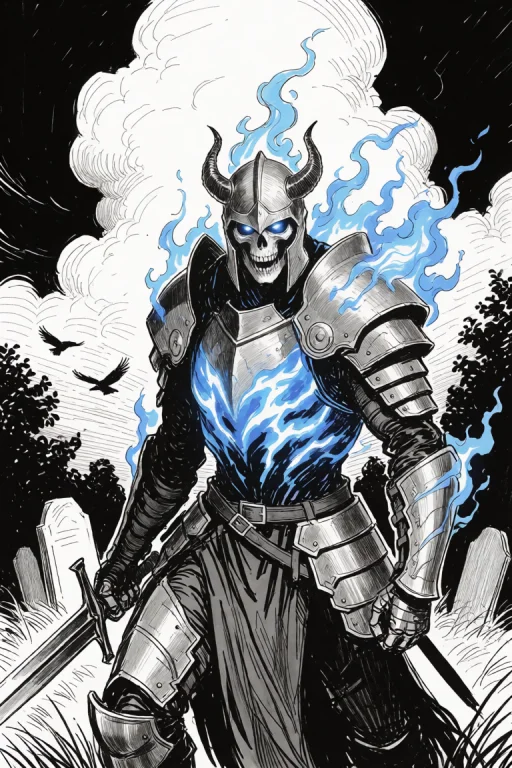Detailed Black-and-white Digital Drawing, Sketch Pen Style,...