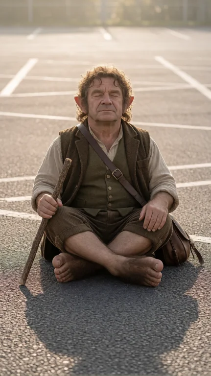 Hbbt Halfling Man, Three-quarter From Mid-thigh Up, Low Angl...