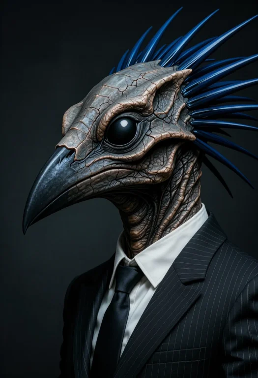 A Cinematic Scene Is A 3d Rendering Of A Humanoid Creature W...
