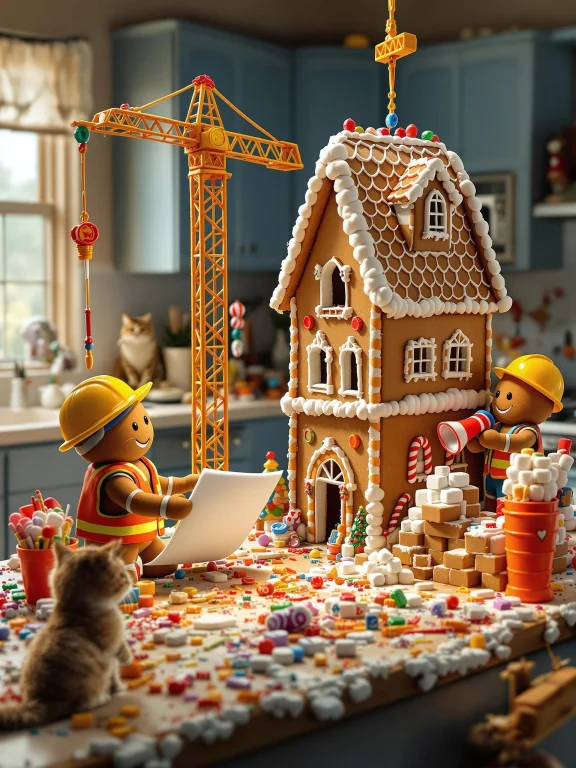 In A Kitchen-turned-construction Site, Gingerbread Men In Ti...