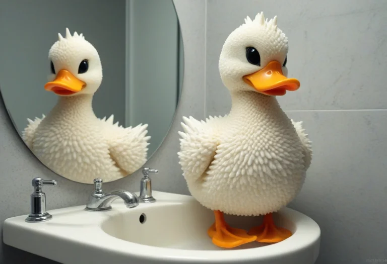 Madefromteef, Photorealistic, A Vain Rubber Duck Groomer In...
