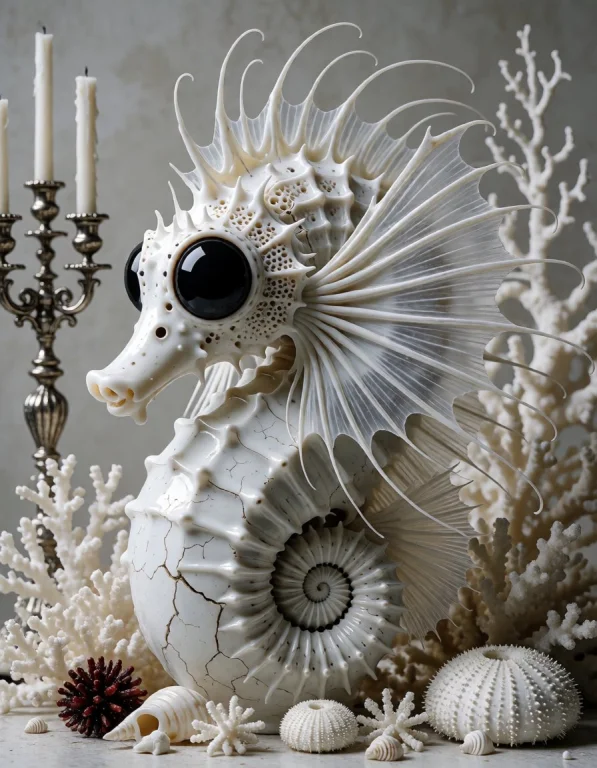 Porcelain Abyssal Sculpture Create An Elegant Surreal Still-...