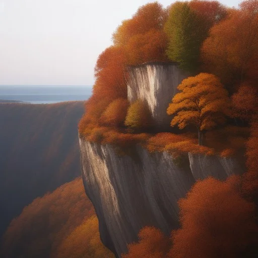, Autumn, ,tree,land, , Cliff, Bush,