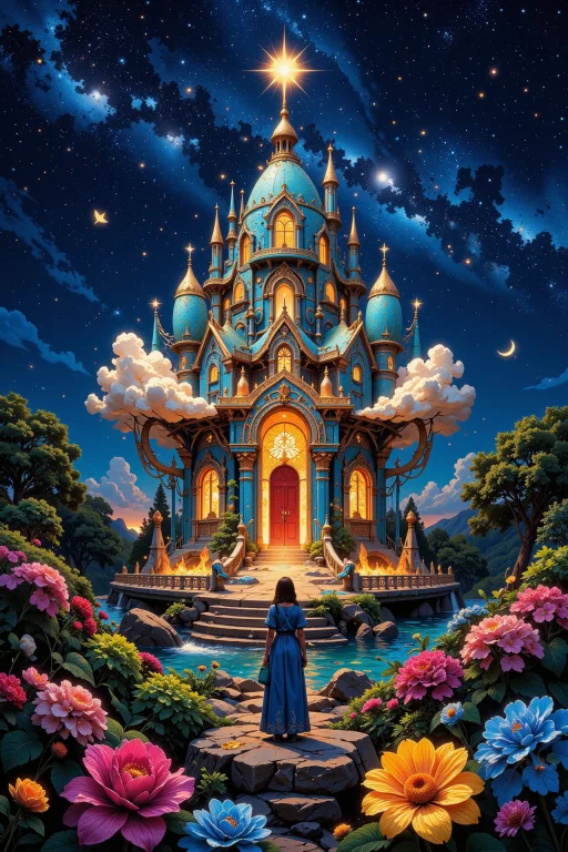 The Palace Of Dreams Beautiful Landscape, Bright Luminous St...