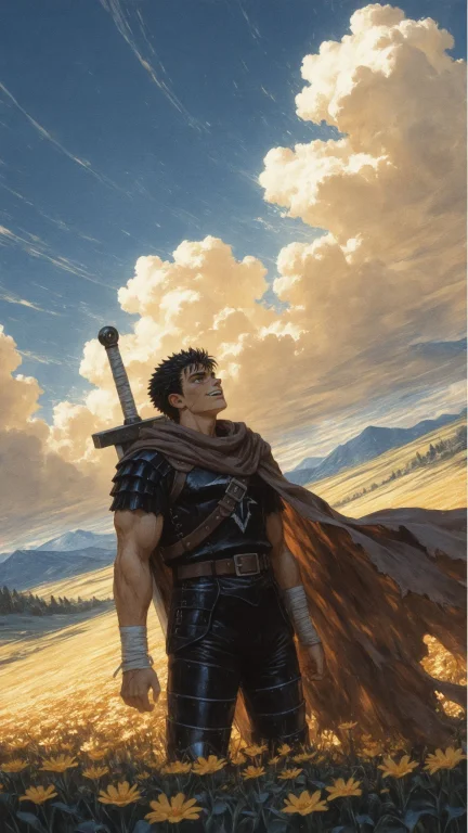 1boy, Guts Berserk, Painterly1.2, Pastel Medium1.3, Portrait...