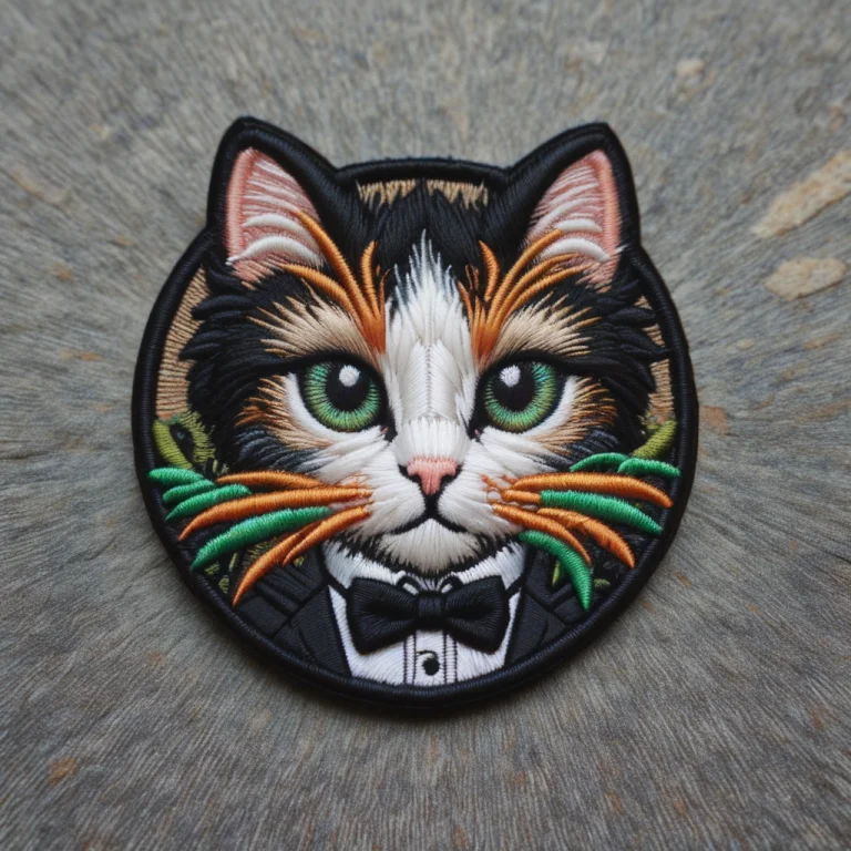 Ral-embroideredpatch A Cute Embroidered Patch Of A Tuxedo Ca...