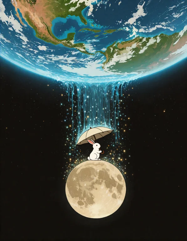 Geffstyle, 2d, A Surreal Outer Space Scene. Part Of The Eart...