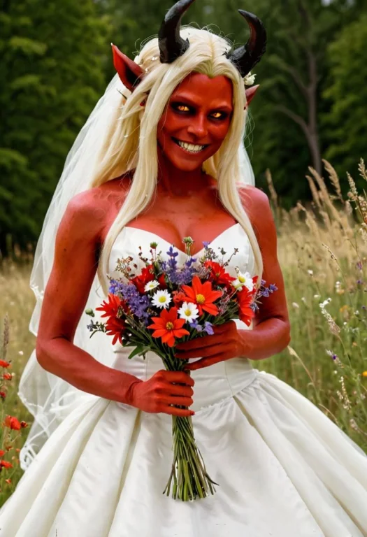 Loraremy6661 Remy666, Wedding Dress, Holding Wild Flowers, C...