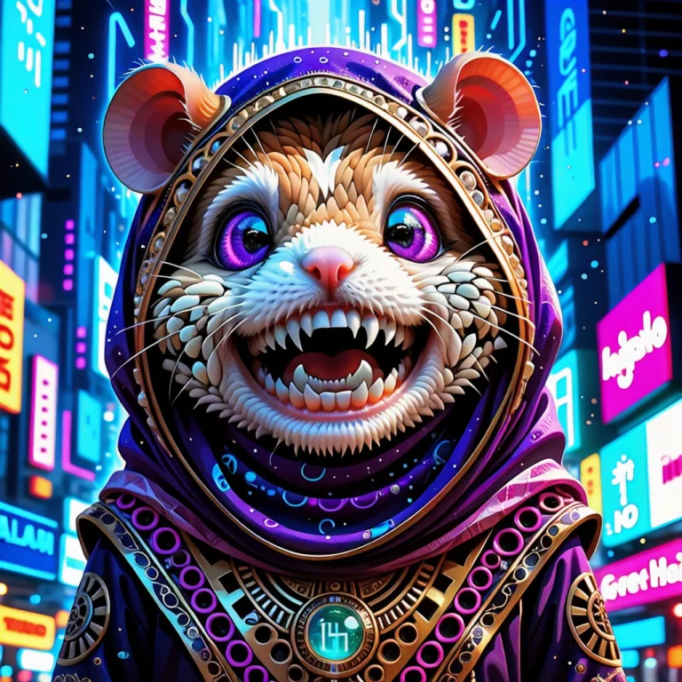 A Small, Regal Hamster With A Serene Yet Powerful Gaze Stand...