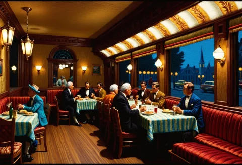 Ral-embroideredpatch Edward Hoppers Nighthawks Reimagined As... — SDXL AI Prompt: ral-embroideredpatch Edward Hopper's 'Nighthawks' reimagined as a heavy antique...