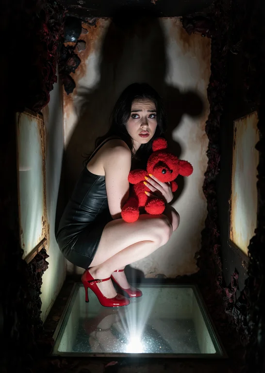 In A Small But Simple Room Of Shadows And Light, A Goth Woma...