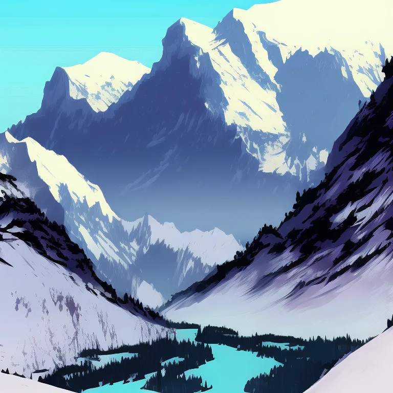 Snowy Mountain Top View, Inkpunklandscapes7682