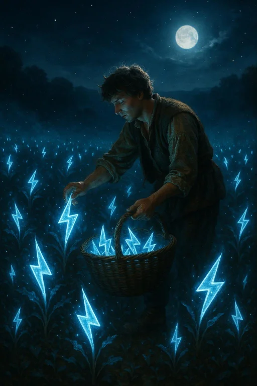 A Breathtaking Cinematic Fantasy Scene Of A Humble Farmer Wi...