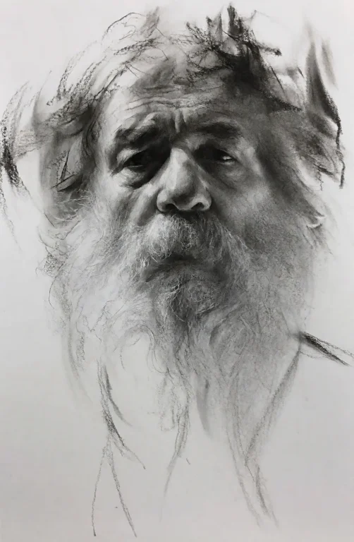 Sketchportrait, Beard, 1boy, Facial Hair, Monochrome, Solo,...