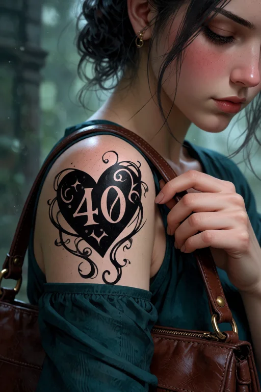 , A Heart 40 Tattoo On Left Shoulder, She Was Demure, The Pi...