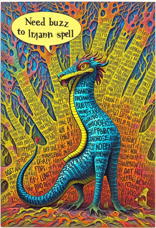 A Cute, Lively, Rebellious Literary Snake Filled With Text A...
