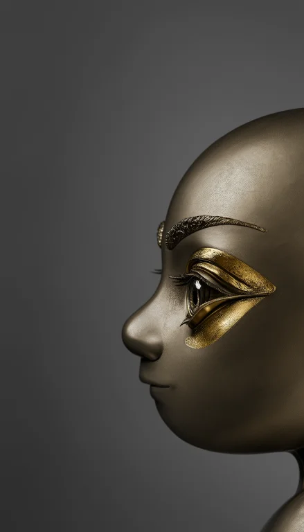 A Meticulously Rendered,ultra-realistic Side Profile Silhoue...