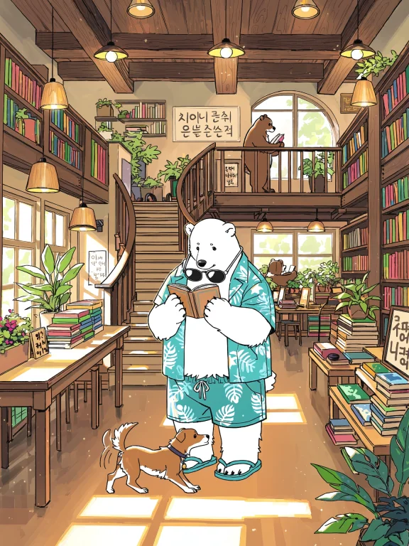 Masterpiece, Best Quality,score9, A Cozy, Narrow Bookstore I...