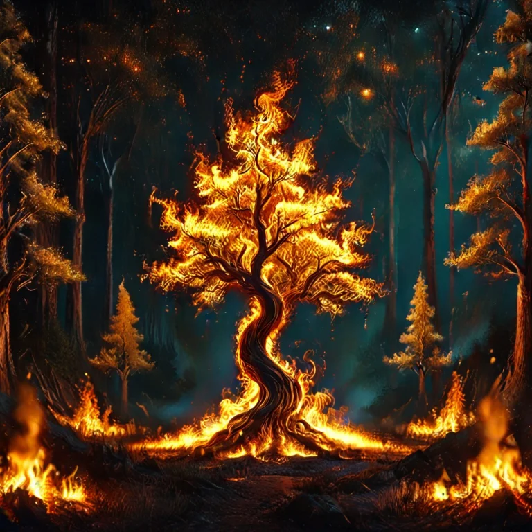 A Coven Of Witches In The Forest On A Starry Night Dancing A...