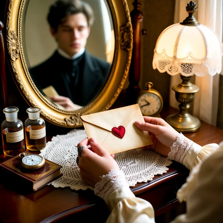 Cinematic Period Drama Photography, A High-angle Close-up Sh...