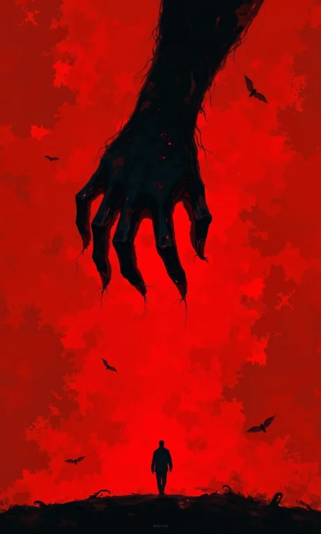 A Dark, Dramatic Poster, Likely For A Film Or Movie. The Cen...