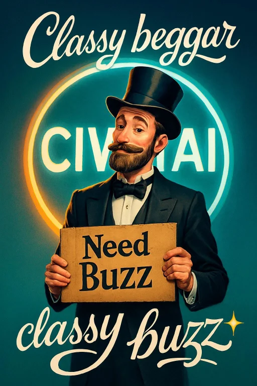 A Stylish Beggar Wearing A Tuxedo And A Top Hat, Holding A F...