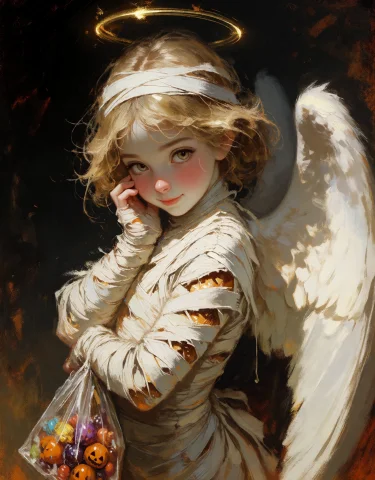 Grimmspaint, Splashpastodaal, Drkm4ge, Masterpiece, A Teen G... — Stable Diffusion AI Prompt: GrimmsPaint, SplashPastoDaal, DRKM4GE, Masterpiece, A teen girl angel with a cut...