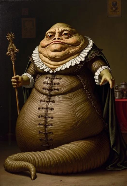 An Oil Painting In The Style Of Rembrandt Of A Hutt Dressed...