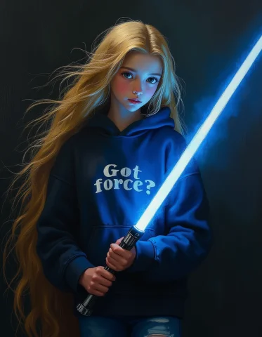 An Ultra-detailed, Portrait Oil Painting Of A Young Jedi Rap... — Stable Diffusion AI Prompt: An ultra-detailed, portrait oil painting of a young Jedi Rapunzel, emanating cal...