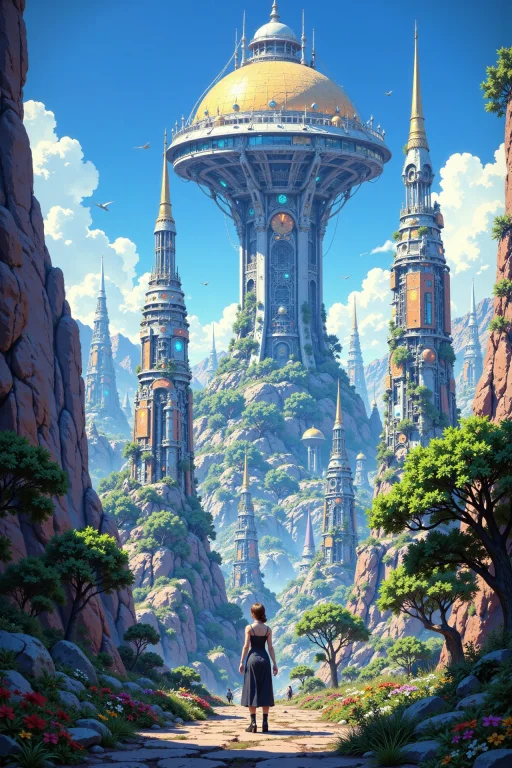 A Futuristic Sci-fi City Of Androids Beautiful Anime Landsca...