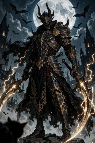 A Dark, Imposing Armored Figure Standing In A Dramatic Pose.... — Stable Diffusion AI Prompt: a dark, imposing armored figure standing in a dramatic pose. The character is cl...