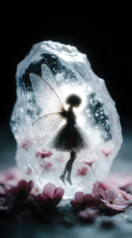 Zidiusart, A Macro Photography Shot Of A Delicate, Ethereal... — Stable Diffusion AI Prompt: zidiusArt, a macro photography shot of a delicate, ethereal fairy trapped inside...