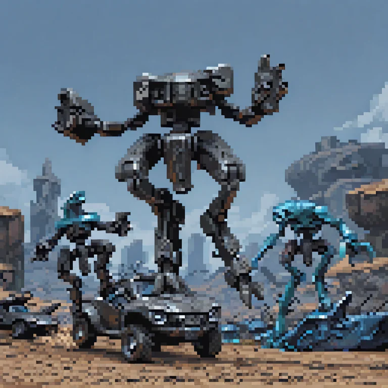 H4mantmech,mecha, Jumping,battlefield,alien,stepping On Car,...
