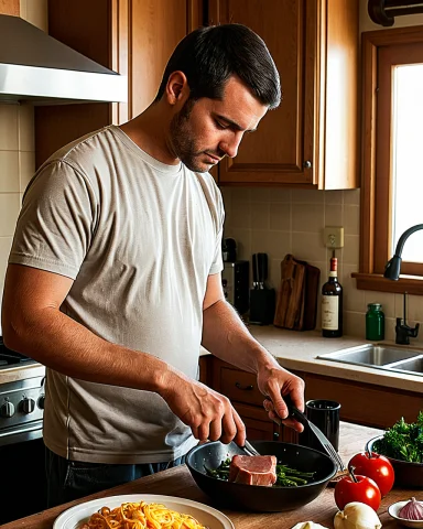 A Man Preparing Dinner Lorakineticv1-2 — SDXL AI Prompt: a man preparing dinner 