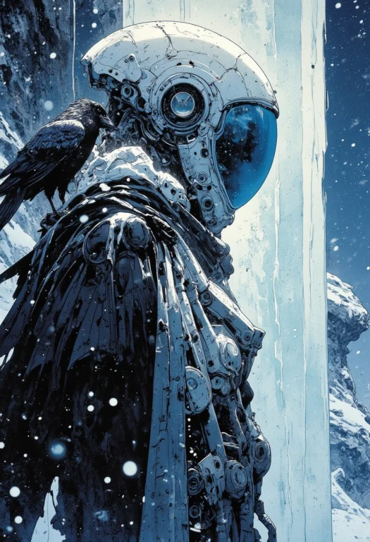 A Mysterious Astronaut Stands Shrouded In A Delicate, Transl...