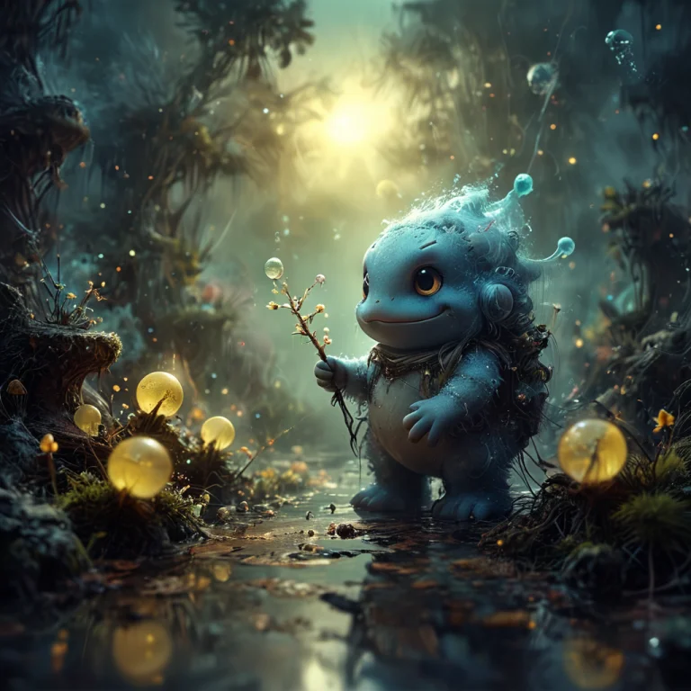 Bubble Bobble Style, High Quality, Masterpiece, Misty Scene,...