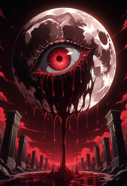 Empty Void, No Characters, Background, Moon, Blood Moon, Blo...