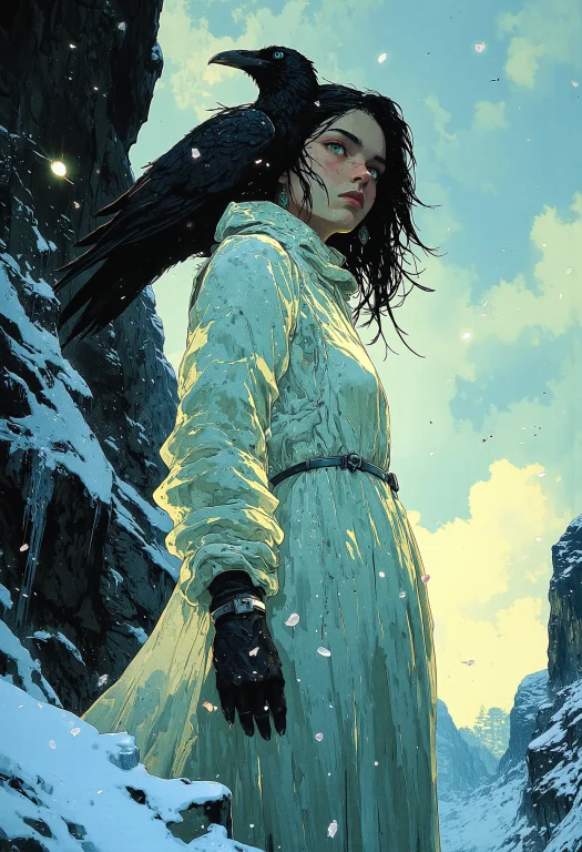 A Mysterious Woman Stands Shrouded In A Delicate, Translucen...