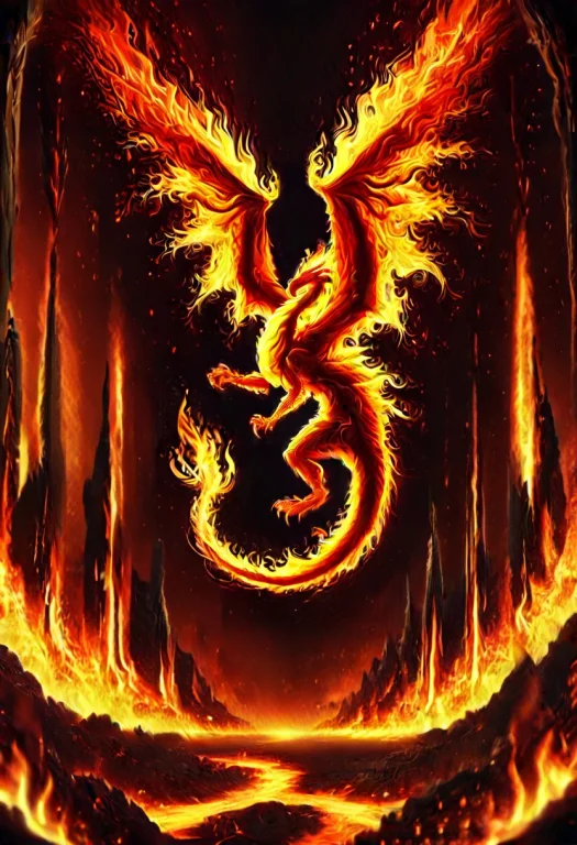 Wreathed In Flames, Inside A Volcano, Dragon, On Fire, Ember...