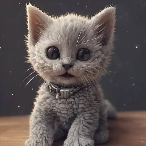 A Small Grey Kitten, Madefromteef, Cute, In Space, — SDXL AI Prompt: A small grey kitten, made_from_teef, cute, in space,