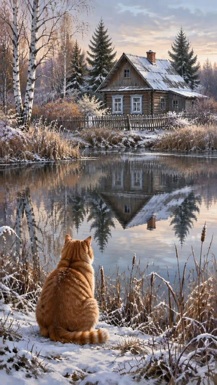 Subject A Ginger Tabby Cat Sitting With Its Back To The View...