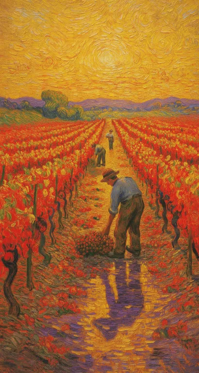 R1792f2dvangog, An Oil Painting Peasants Working In A Vast,...