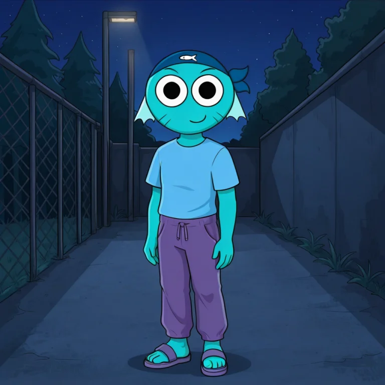 Turk Sprunki Oc, Solo, Turquoise Skin, Black Eyes, Sandals,...