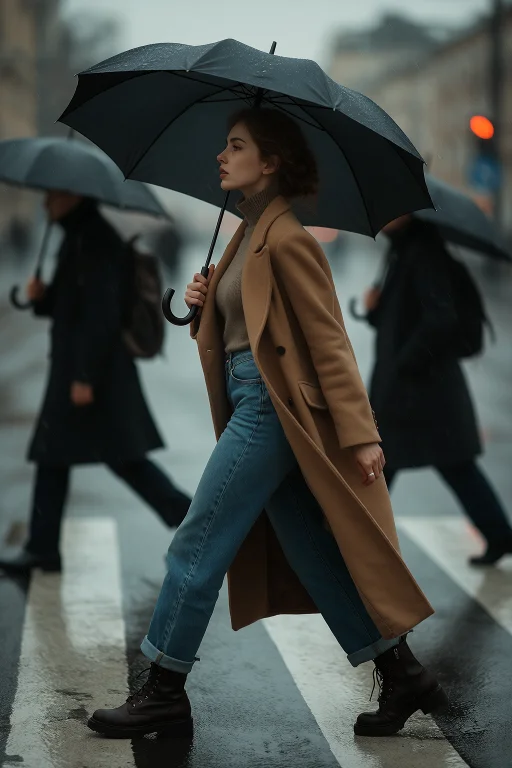 Magical Realism Photography, Full-body Crosswalk Portrait Of...
