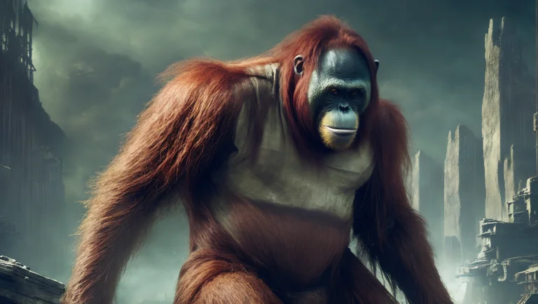 Pongoabelii1.1 Planet Of The Orangutan, Stands On Building R...