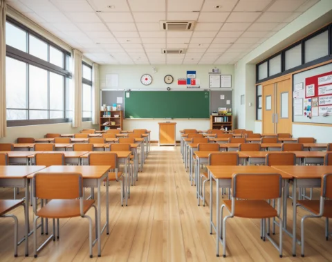 Lorajapclabackgroundfluxad1 Japcla, Japanese Classroom. Inte... — FLUX AI Prompt: JapCla, Japanese classroom. interior, no humans, wide view, modern interior des...