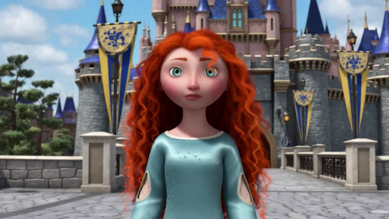 Brv, A Young Girl Standing In Front Of A Castle