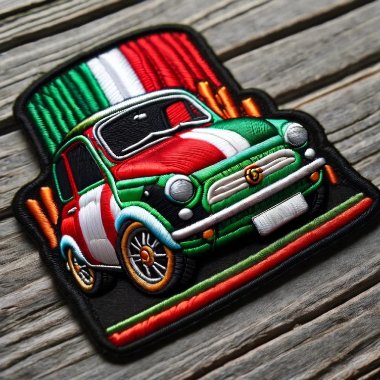 An Italian Flag. Ared Abarth 695 Isdepicted In The Enter Of...