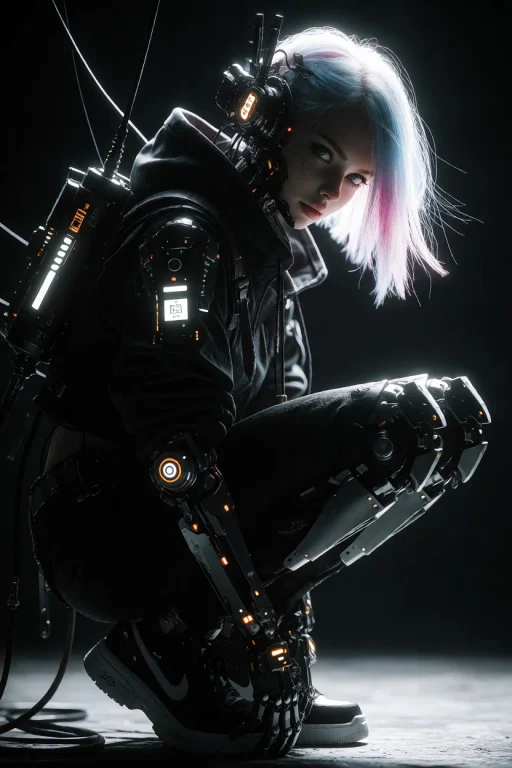 Cyberpunk, Dark Atmosphere, Beauty Model Girl Punk, Grunge,...