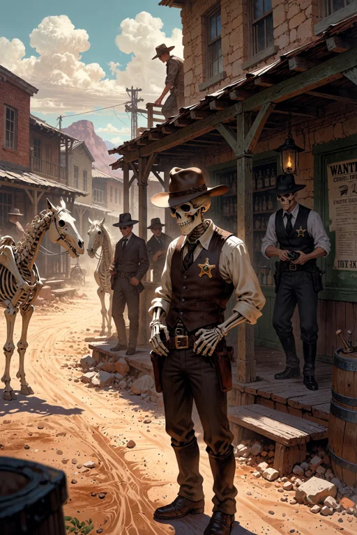 , Boneswm, A Wild West Frontier Town With Buildings Of Rib-b...